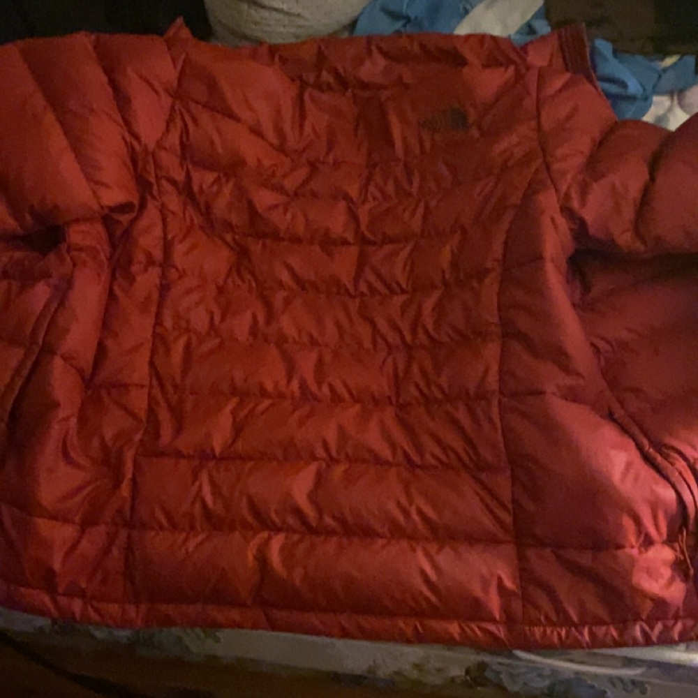 Burnt orange The North Face puffer no hood